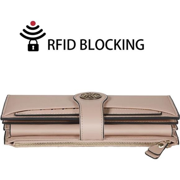 Womens RFID Blocking Large Capacity Luxury Waxed Genuine Leather Clutch Wallet - Picture 6 of 6